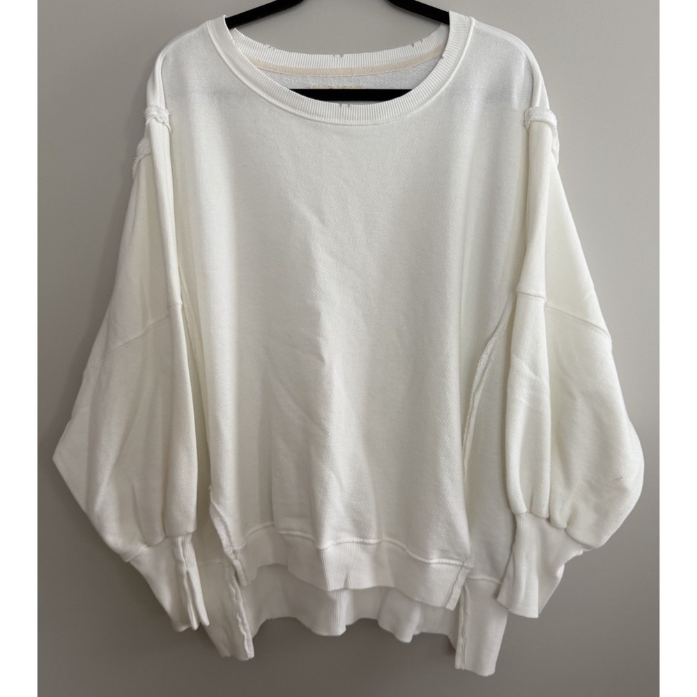 Free People We The Free Camden Sweatshirt White Women's Size Small